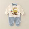 Conjunto Infantil Primavera 2026: Sudadera de Manga Larga con Estampado de Dibujos Animados de Bob Esponja, Conjunto Casual y Lindo de Dos Piezas para Bebés y Niños Pequeños