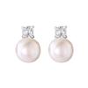 Brincos de Prata de Lei 925 com Pérola Natural e Zircônia com Quatro Garras para Mulheres Design Simples e Nichado Luxo Acessível Brincos Exquisitos 9999B