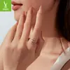 Anel Aberto Original S925 Prata Esterlina Coração Flecha Yinziyun, Joia de Anel Minimalista Personalizado para Casal
