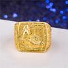 Anillo grande para hombre chapado en oro de Vietnam, anillo anual, anillo de apertura dominante, chapado en oro de 24k, anillo de pez dorado, joyería al por mayor