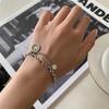 Pulsera Coreana Dongdaemun Moda Retro Multi-Sonrisa Plata Tailandesa para Mujer Diseño Simple Sentido Lujo Ligero Trendy Pulsera Sonrisa