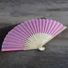 Abanico de Seda Blanco de 7 pulgadas Abanico Plegable Liso para Boda Abanico de Bambú en Blanco para Manualidades