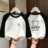Camiseta Base de Cuello Redondo para Niñas 2026 Nuevo Estilo Ropa Interior para Niños Medianos y Mayores Polar de Doble Cara Otoño/Invierno Camiseta con Parches Manga Larga
