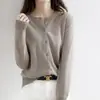 Nuevo Cárdigan Otoño/Invierno 2026 Manga Larga Cuello Redondo Corte Holgado Suéter Tejido Top Versátil Estilo Oficina Ropa para Mujer Dropshipping