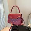 Bolso de mujer, pequeño, cuadrado, bandolera, con cadena, combinable, de alta gama, con textura rómbica.