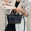 Otoño e Invierno Longxiang Versátil Nicho Exquisita Mini Bolsa para Mujer 2024 Nuevo Color Combinado Bolsa Dumpling Bolso de Hombro Cruzado