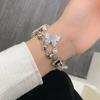 Correa de Metal con Cadena y Mariposa de Cristal para Reloj Adecuada para Apple Watch iWatch 12ª Generación 11/10