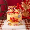Decoración para Pastel de Feliz Año Nuevo 2026 Acrílico Caucho Suave Lingote Espino Confitado Figura de Caballo Decoración de Nochevieja