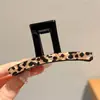 Grampo de Cabelo com Estampa de Leopardo Estilo Hong Kong para Mulheres, Adequado para Penteados Presos, Grampo de Tubarão para o Dia a Dia, Acessório de Cabelo Simples