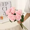 Flor de rosa simulação de flor sensação de úmido sensação de alta qualidade rosa vermelha realista Dia dos Namorados decoração de casa arranjo de flores flor artificial