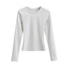 Outono e Inverno nova camiseta feminina slim fit de manga comprida europeia e americana, blusa base top C77033