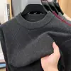 Novo Suéter Espesso de Inverno Masculino 2026 para Meia-Idade e Idosos, Camisa Base Tricotada, Suéter de Gola Redonda com Jacquard, Atacado de Suéteres Puyuan