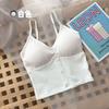 2079 Celebridad de Internet Nuevo Estilo Coreano Camisola de Color Puro con Botones para Niñas para Usar por Dentro y por Fuera, Top Delgado sin Mangas, a la Moda