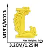 Mil Victorias Pluma Amarilla Letra Número Bordado Parche de Tela Adhesivo Termofusible Ropa Zapatos Sombreros Accesorios Parche Decorativo Termoadhesivo