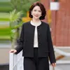 Abrigo de lana doble faz para mujer de mediana edad y mayores, nuevo estilo otoño 2026, cuello redondo, parte superior inspirada en Chanel