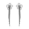 Aretes Kenjie Zirconia Nueva Chapados en Oro Color Oro Zirconio Elegantes Cadena de Garra Fiesta Estilo Europeo y Americano Aretes Atmosféricos para Mujer