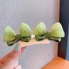 Pasador para el cabello de alta calidad para niña con lazo tridimensional color gelatina, pasador para el cabello de tela multicapa de hilo brumoso, clip lateral para la oreja