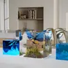 Molde de Silicone Cubo Formato Lente Alta Transparência Papoula Artesanato DIY de Resina Cristal Gesso Vela Molde de Resina