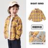 Camisa de Estilo Académico para Niños Estilo Europeo Derecho, Atuendo de Otoño para Niños Pequeños, Top para Bebé, Ropa Infantil para Primavera y Otoño, Camisa a Cuadros para Niños
