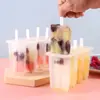 Molde para Paletas de Hielo de 4 Piezas con Tapa para Uso Doméstico, Lindo Molde para Helados para Niños, Molde Casero para Helados DIY