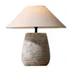 Lámpara de mesa de arcilla estilo Wabi-Sabi japonés Lámpara de mesa de cerámica gruesa estilo chino Decoración para sala de estar Hotel Casa de huéspedes Dormitorio de diseñador Mesita de noche