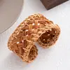 Pulsera Ancha de Ratán Estilo Playa Vacacional, Pulsera de Paja Estilo Bohemio, Pulsera Tejida a Mano Estilo Étnico Tribal