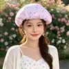 Gorra octogonal de estilo coreano 2026, nueva, floral, colorida, moteada, para primavera y otoño, boina de mujer, gorra de visera fresca y versátil.