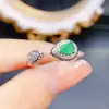 Anillo de Esmeralda Natural Popular al por Mayor de Fábrica Plata S925 Incrustado con Piedra Principal 4*6 Joyería de Lujo Venta Directa de Fábrica