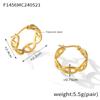 Brincos geométricos de aço titânio design de nicho europeu e americano femininos franceses retrô em relevo com caracteres japoneses brincos banhados a ouro 18K atacado
