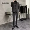 Blazer Casual de Lana para Negocios Chaqueta de Hombre Otoño Invierno Solapa Única Superior Estilo Ligeramente Maduro de Alta Gama Traje Fresco y Elegante de Moda
