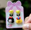 Pendientes de dibujos animados para niños con clip para la oreja, sin orificio para la oreja, lindos pendientes largos de princesa con clip, pendientes para niños, un par de precio