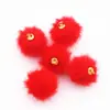 Pompon de Piel Sintética de Visón de 1.5 cm Accesorio de Cuentas para Manualidades Pendientes Colgante Bola Adorno Bola Colgante Peludo