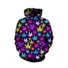 Sudadera con capucha para hombre, forro polar, psicodélica, con capucha para hombre, hojas, impresión digital 3D, explosiones transfronterizas