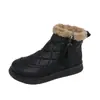 Botas de Neve Femininas de Inverno Novo Estilo com Forro de Lã e Zíper Lateral, Impermeáveis, Espessadas, Sapatos de Algodão Quentes, Botas Curtas Casuais de Solado Grosso, Dupla Camada de Algodão
