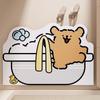 Alfombrilla de baño de diatomeas con forma de cachorro de dibujos animados, alfombrilla antideslizante para puerta de baño, alfombrilla absorbente para una generación de cabello