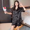 Estilo coreano ins pijama de verano para chica dulce mujer manga corta mariposa negra estampado completo traje de casa al por mayor