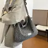Bolsa de Lona Estilo Coreano Estrella Perezosa para Mujer Estilo Ins Otoño/Invierno Versátil Gran Capacidad Versátil para Viajes al Trabajo Bolso de Hombro Único
