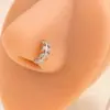 Piercings de Nariz de Pedrería con Diseño de Hoja y Flor, Europeos y Americanos, Creativos y Personalizados, Estilo Minimalista de Alta Gama, No Requieren Perforación