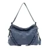 Bolsa Jeans Grande Capacidade para Viagem Férias e Dia a Dia Bolsa Feminina Moda Inverno Nova Retro Nicho Bolsa Transversal de Ombro