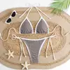 Bikini de Baño de Encaje con Cordones Transfronterizo Nuevo Europeo y Americano Bikini de Gama Alta Conjunto de Dos Piezas Bikini de Vacaciones Transfronterizo Amazon