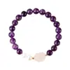 Pulseira de Coelho de Ametista Pulseira de Contas de Cristal Roxa Presente de Dia dos Namorados Chinês para Meninas e Namoradas