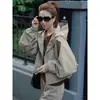 Cárdigan Cortavientos, Chaqueta Corta para Tallas Pequeñas, Chaqueta Deportiva, Ropa de Abrigo, Estilo Europeo, Con Cremallera, Chaqueta con Capucha para Mujer para Primavera y Otoño