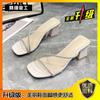 Sandalias Transparentes de Pedrería Famosas en Internet Ropa de Exterior 2025 Nuevas de Primavera y Verano de Doble Uso de Moda Planas de Tacón Grueso Zapatos para Mujer