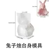 Coelhinho da Páscoa Segurando Vela Copo Molde de Silicone Gesso Cimento Porta-Vela Aromaterapia Ornamento Molde de Resina DIY