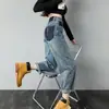 Jeans Harlan de Cintura de Pera para Mujer 2024 Otoño Nuevo Adelgazantes Talla Grande Retro Contraste Pantalones Rábano