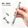 Pinça de Aço Inoxidável com Quatro Garras e Esponja Tapping para Nail Art, para Pegar Pedras Zircônias Diamantes, Bloco de Esponja de Algodão Tapping Multifuncional