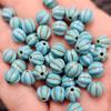 Cuentas de calabaza turquesa azul imitación, cuentas sueltas de jade imitación, cuentas de melón de bendición azul, accesorios para joyería DIY, cuentas hechas a mano, venta al por mayor