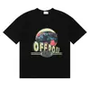 Camiseta de Manga Corta de Alta Calidad Rhude Diamante Color Sólido Estampado de Letras para Hombre y Mujer, Nueva de Verano 2024