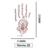Pegatinas de Tatuaje de Henna Europeas y Americanas, Pegatinas Desechables de Encaje Bermellón, Tatuajes Impermeables y a Prueba de Sudor, Estampados Semipermanentes Populares