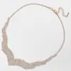 Corrente de Clavícula Brilhante Estilo Coreano Cheia de Diamantes Joias de Casamento Colar de Noiva Gargantilha Curta Acessórios para Mulheres N321